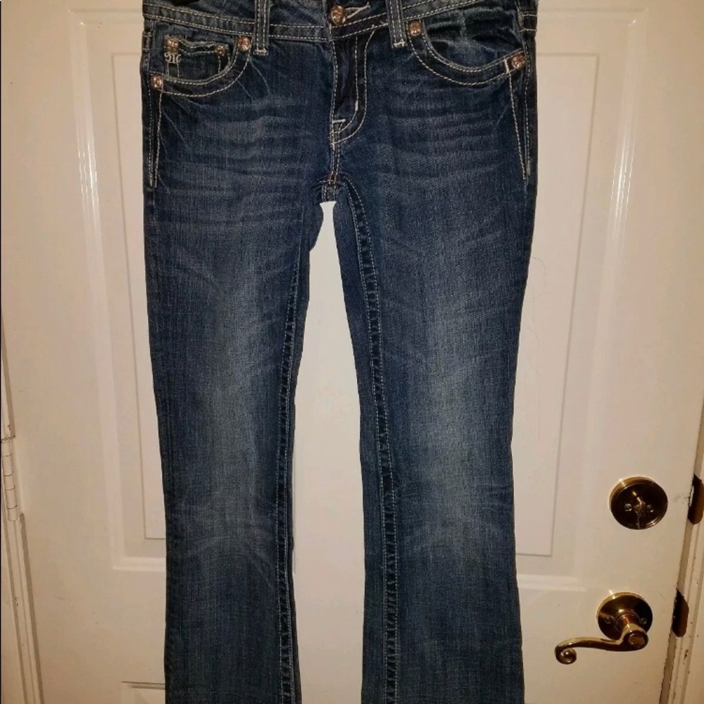 Miss Me Boot cut animal print studs jeans